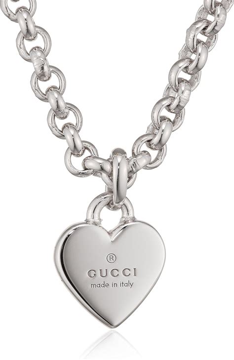 gucci heart necklace cheap|gucci trademark necklace with heart pendant.